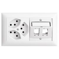 Feller Edizio Due Kombi 2x RJ45 C6 / 3xT13 Netzwerk