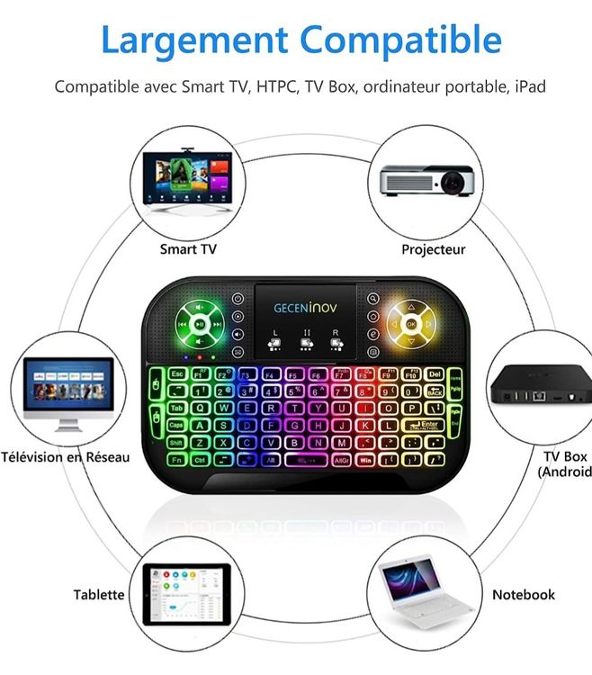 Mini Tastiera con Touchpad GP800 Air Mouse Wireless 2.4GHz - vendita