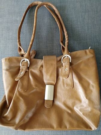 Braune Kunstleder Handtasche