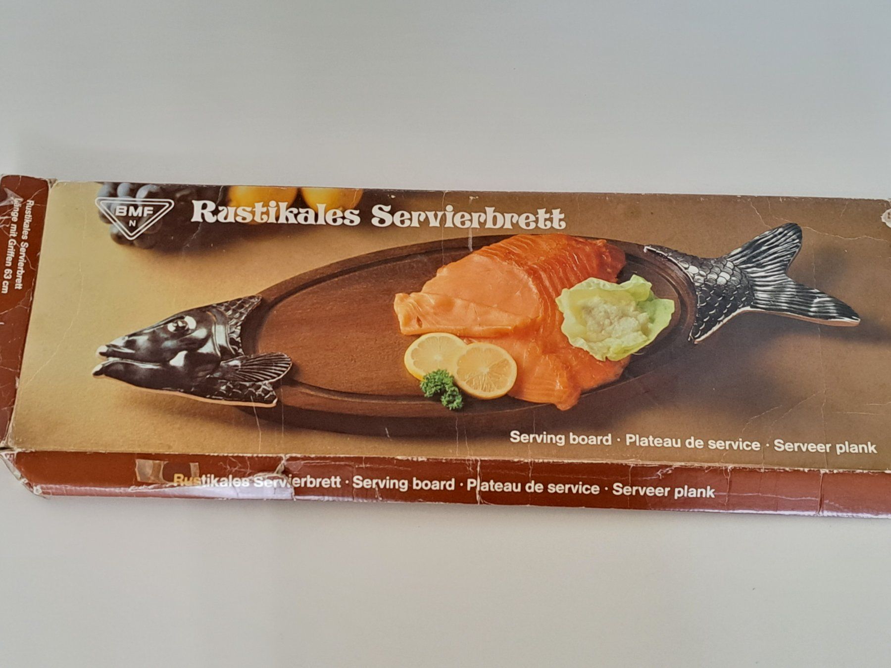 Servierplatten: Vintage Servierplatten Massives Holz Schneidebrett Tablett – Gebraucht aus Birsfelden von oleros 7