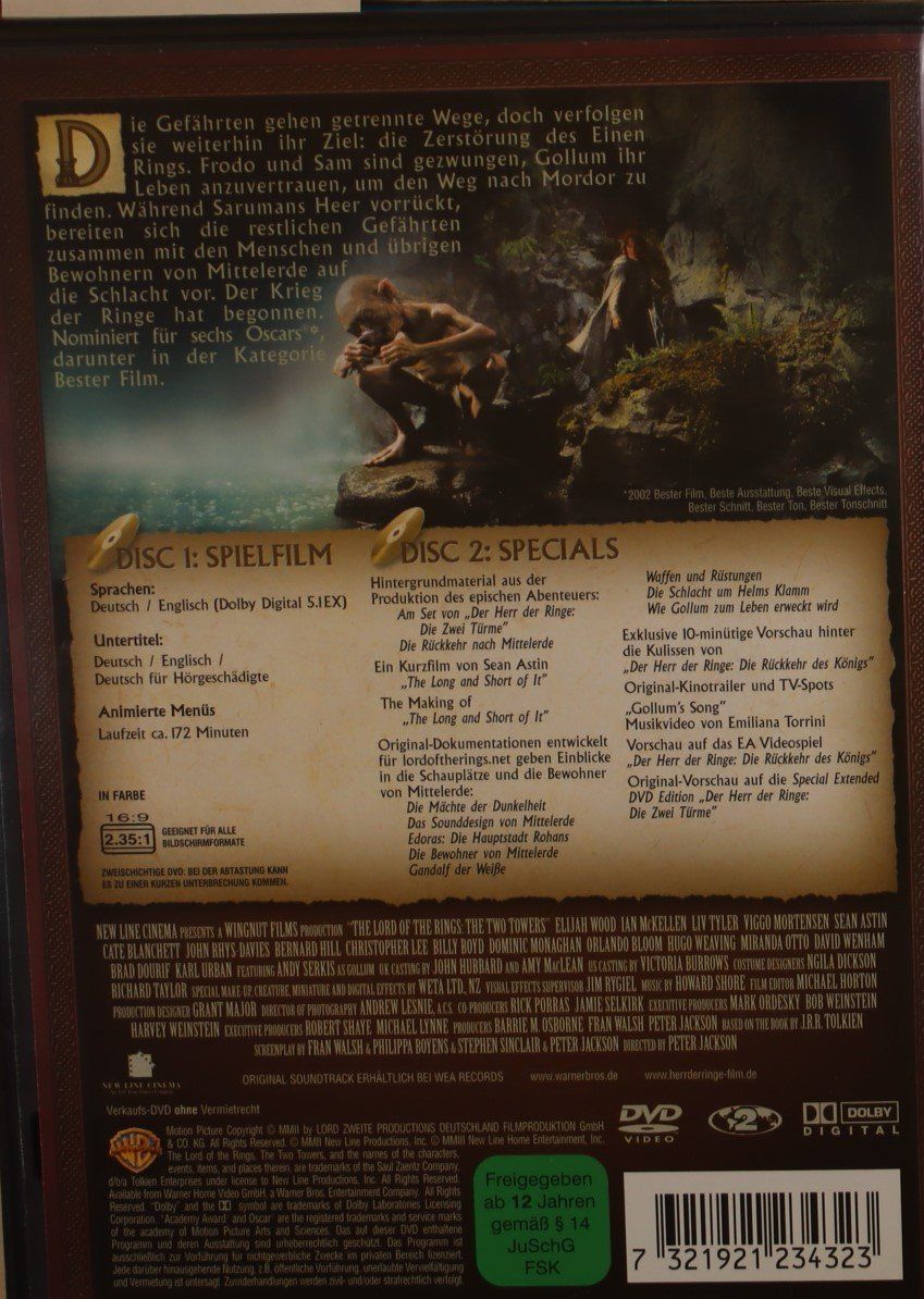 Alle DVDs: Herr der Ringe 2: Die Zwei Türme – Gebraucht aus Luzern von CONTENTI 2
