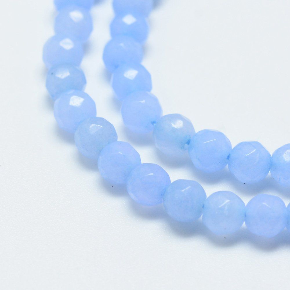 Edelsteine: Jade Perlen  4mm blau gefärbt, 1Strang – Neu (gemäss Beschreibung) aus Alpnachstad von perlengaby