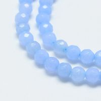 Jade Perlen  4mm blau gefärbt, 1Strang