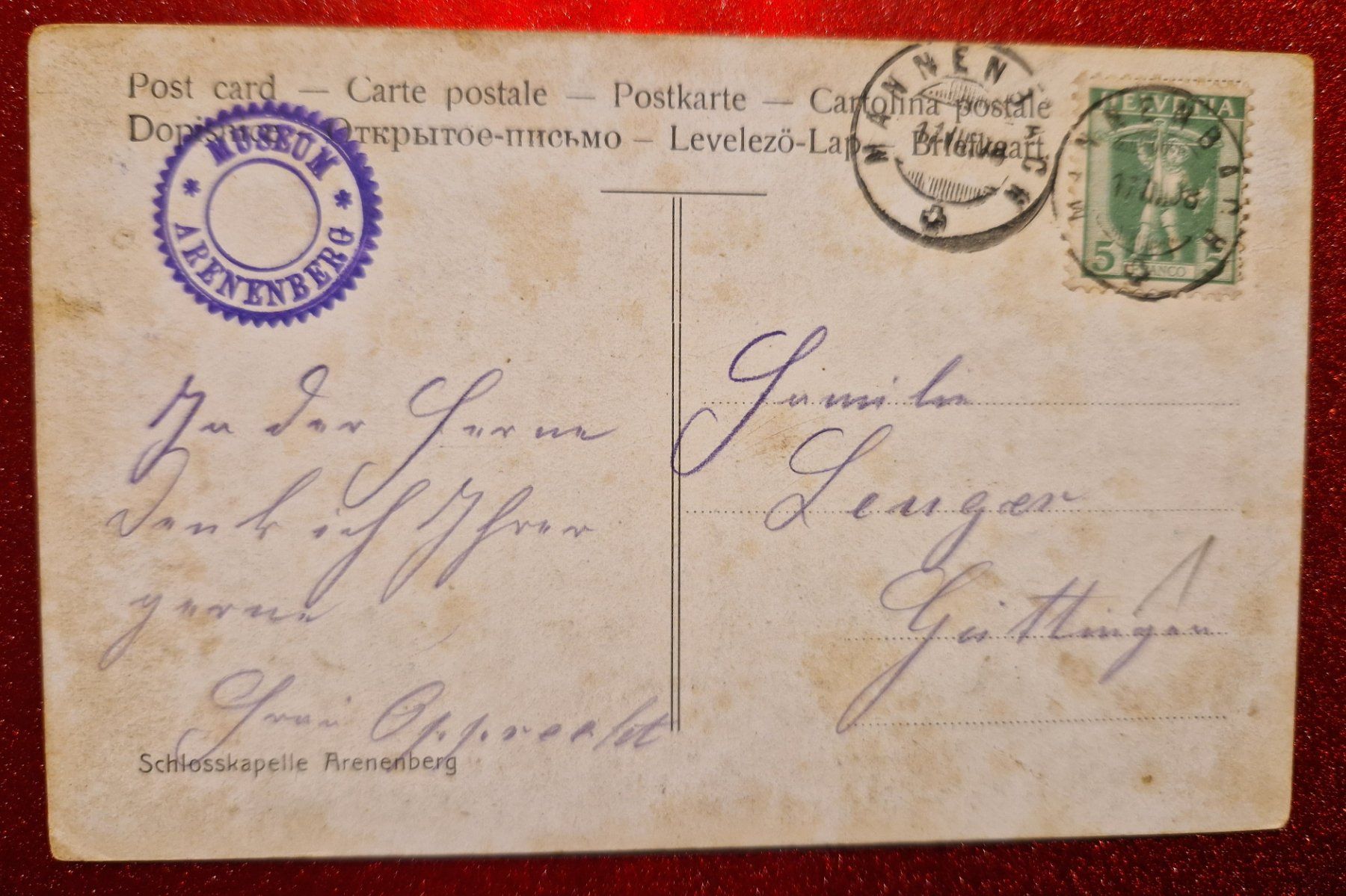 Cartoline postali: Rar Schlosskapelle Arenenberg 1908 – Usato da Melchnau venduto da Arthurius 1