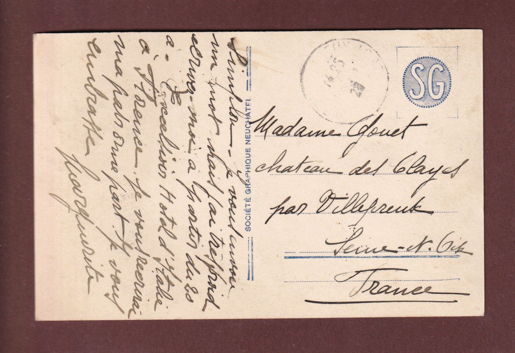 Cartoline postali: Hospice du SIMPLON - Lac de Rorel - 1920 – Usato da Pully venduto da nicecards-shop 1