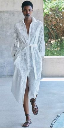 Zara Cutwork Embroidery Dress White - Sommerkleid Weiss