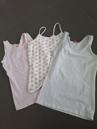 3er Set Mädchen Unterhemd Gr. 134 / 140