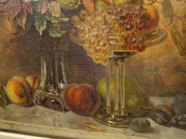 Antike Ölgemälde, Herbststillleben, signiert