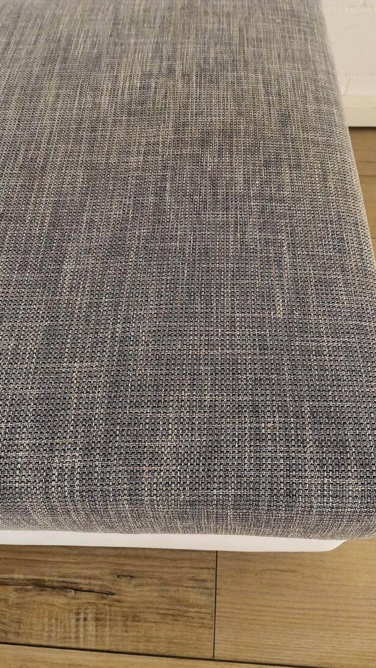 Hocker: Hocker Weiss-Grau Kunstleder - Stoff – Neu (gemäss Beschreibung) aus Sevelen von Stopglobal. 4