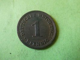 Dt. Reich 1905 D, 1 Pfennig