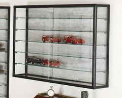 Wandvitrine, ESG Glas, Schwarz (B.100cm x T.25cm x H.70cm)