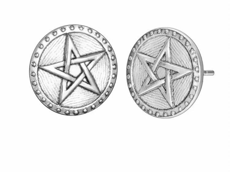 Boucles d'oreille: Ohrstecker  mit Pentagramm – Neuf (Voir description) à Gams par Mariawicca