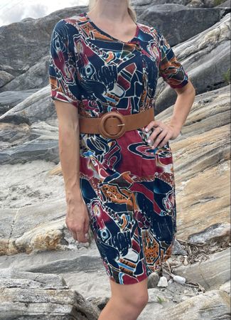 Chic abito di cotone multicolore-tgS/M-nuovo