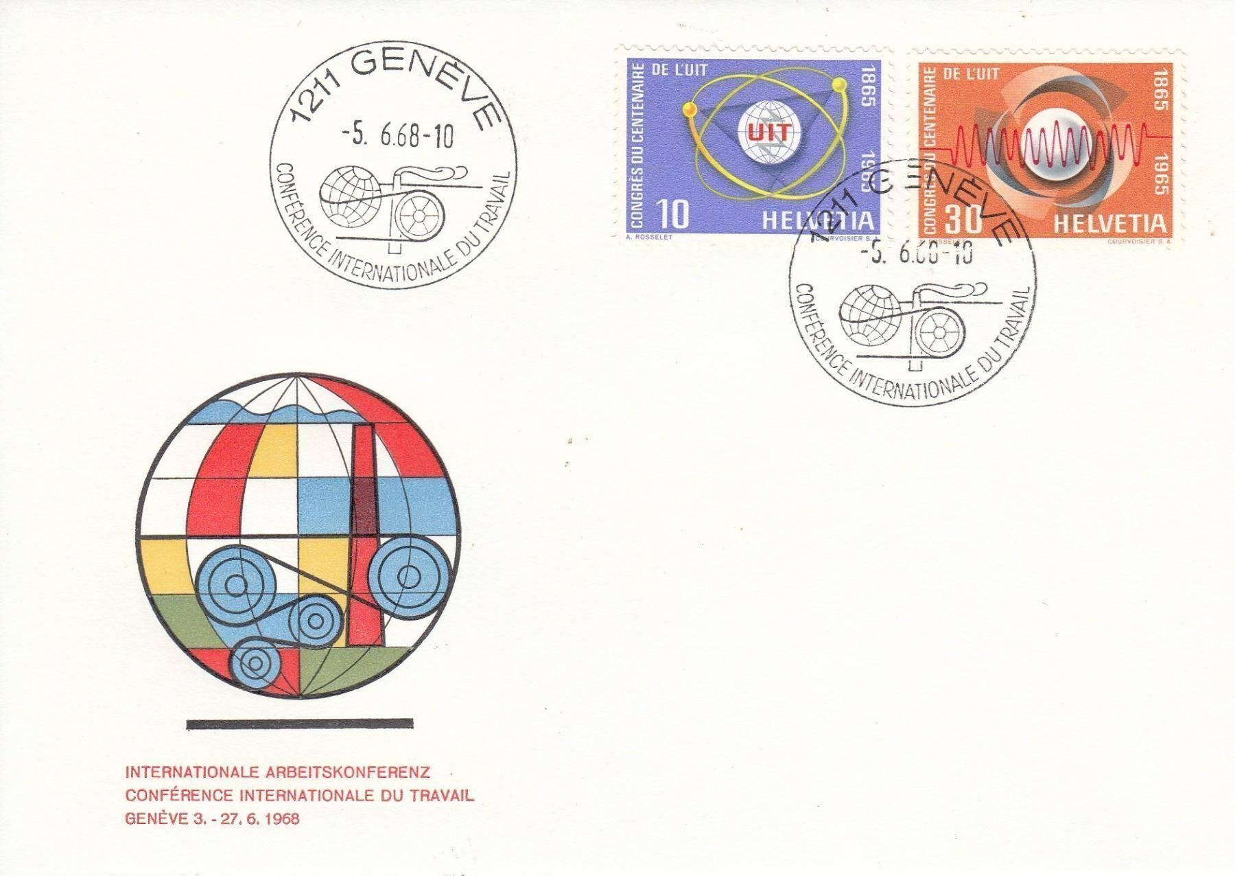 Alle Briefmarken: 1965 436-37 UIT Kongress 3 Briefe – Gebraucht aus Spreitenbach von Mustang_1105 1