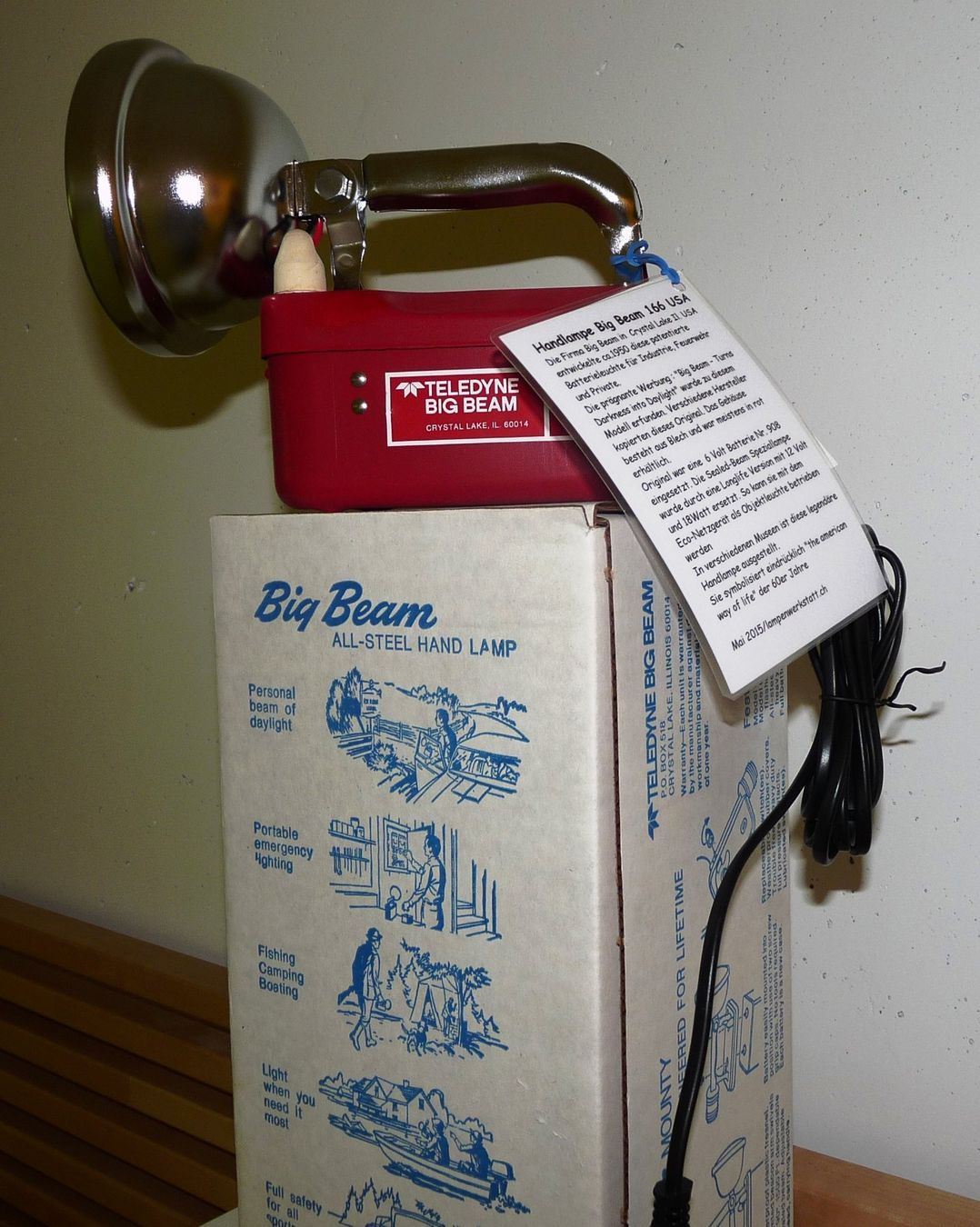 Lampade: Designklassiker Vintage Handlampe BigBeam 230Volt – Usato da Walzenhausen venduto da energieberaten 3
