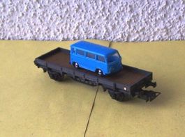 Electrotren H0 Niederbordwagen mit EKO Ford Kleinbus, rar