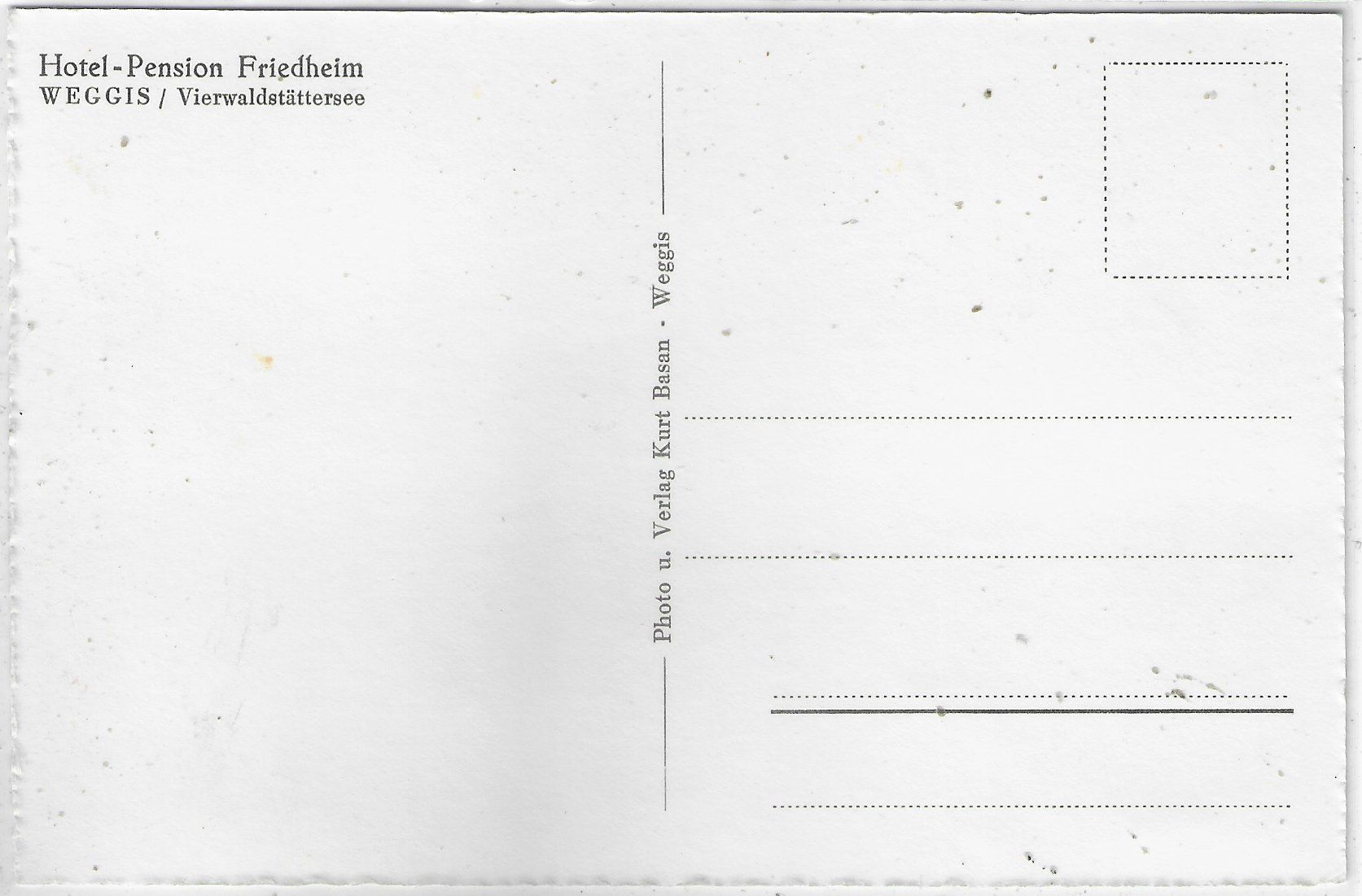 Cartoline postali: Hotel-Pension Friedheim - Weggis – Usato da Ettingen venduto da Kartenplanet 1