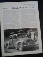 Prospekt Testbericht Renault 4CV 1952
