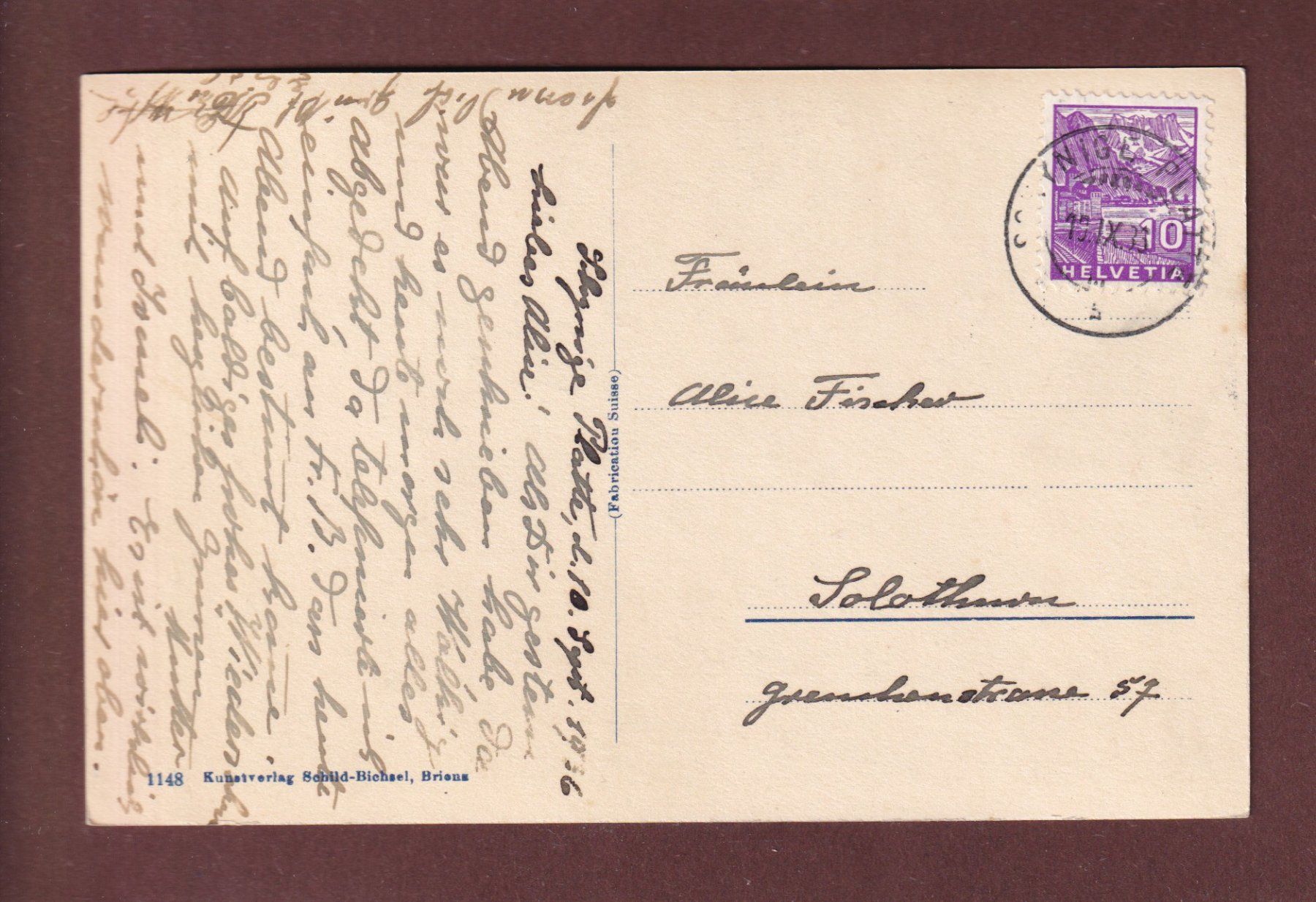 Ansichtskarten: SCHYNIGE PLATTE - 1936 – Gebraucht aus Pully von nicecards-shop 1