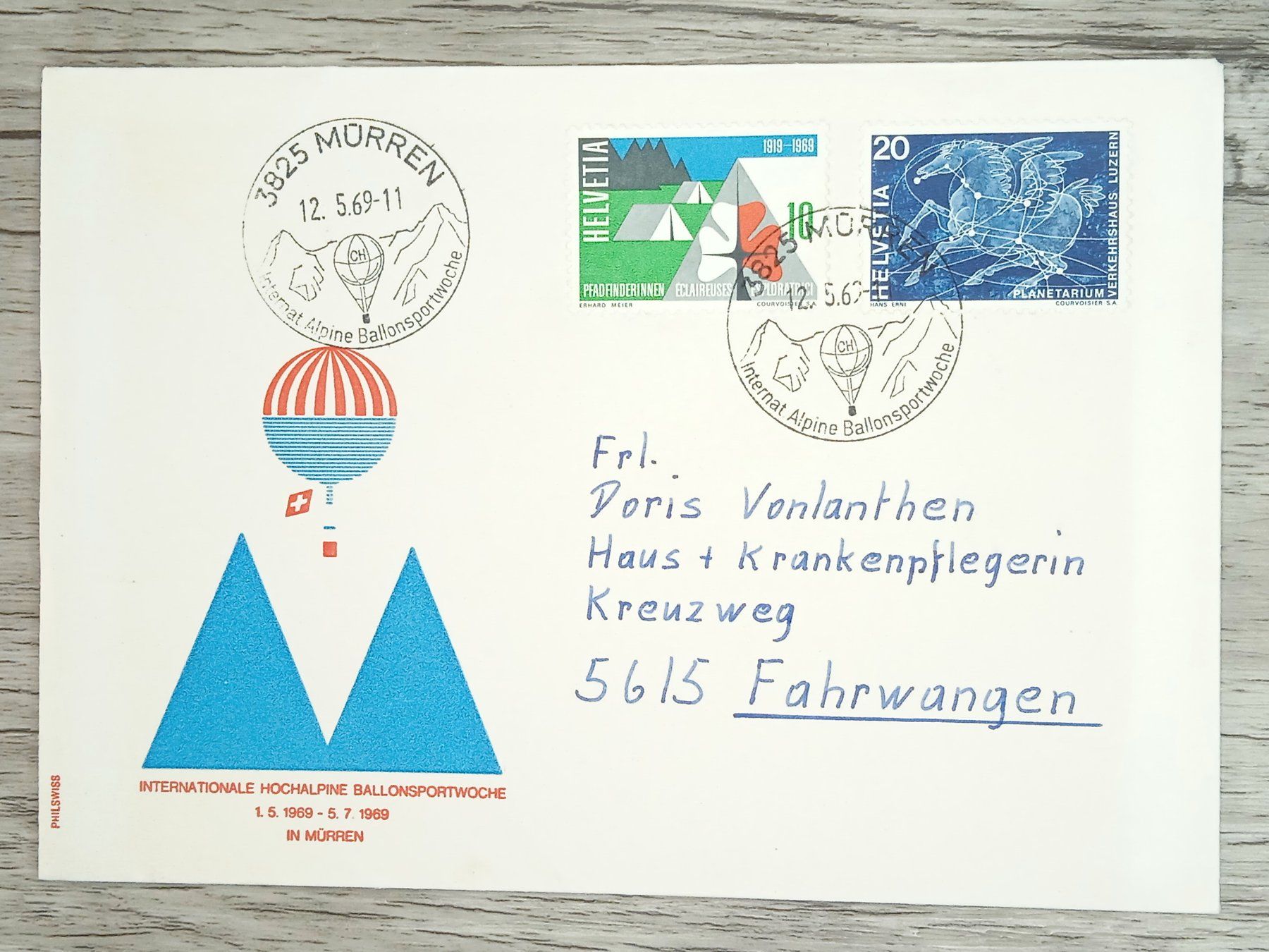 Tutti i francobolli: TR17 Enveloppe + Timbre Suisse 1969 – Usato da Cousset venduto da Patrick_Collections