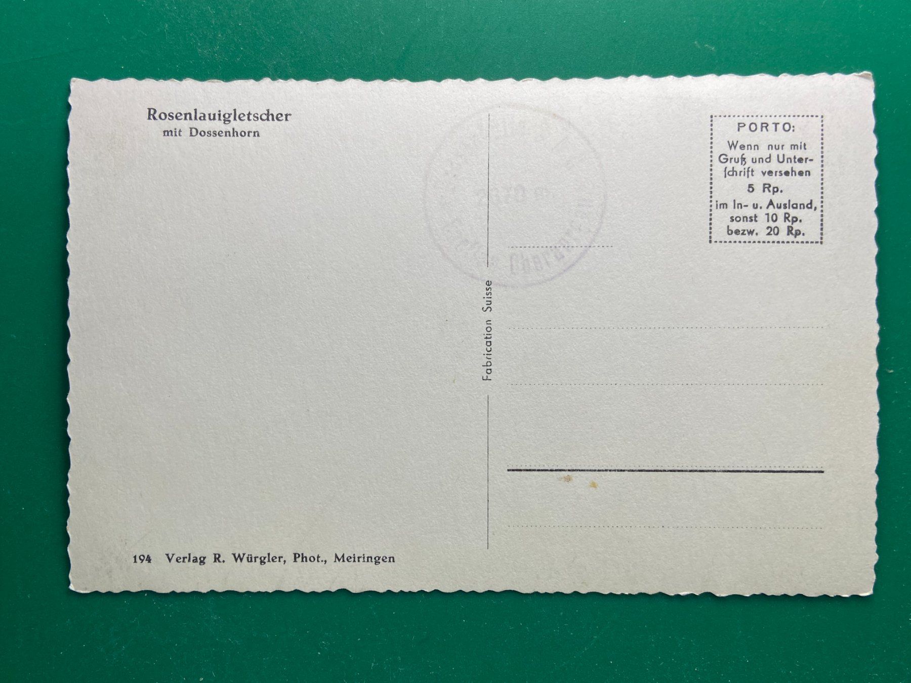 Cartoline postali: Rosenlauigletscher mit Dossenhorn – Usato da Steg VS venduto da danwer74 1