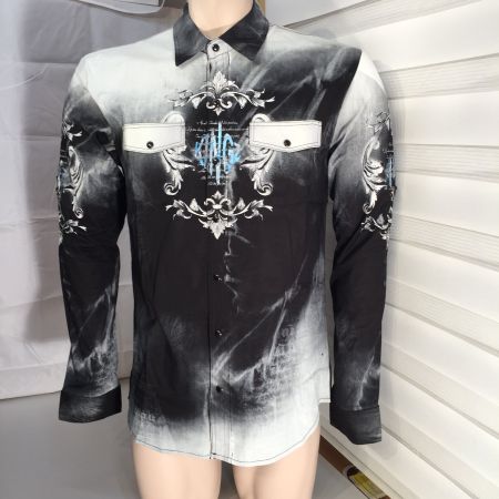 Kingz Hemd Grösse S Langarm Schwarz/Weiss Neu