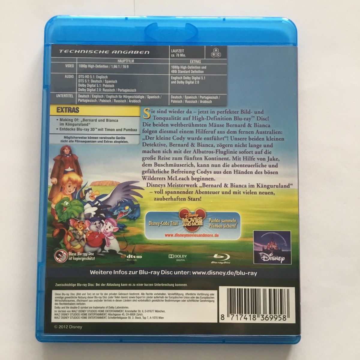 Tutti i DVDs: Bernard und Bianca im Känguruland Blu Ray – Nuovo (secondo la descrizione) da Blauen venduto da berlingo65 1