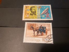 Lot de 2 timbres de Hongrie, Magyar Posta, vintage!