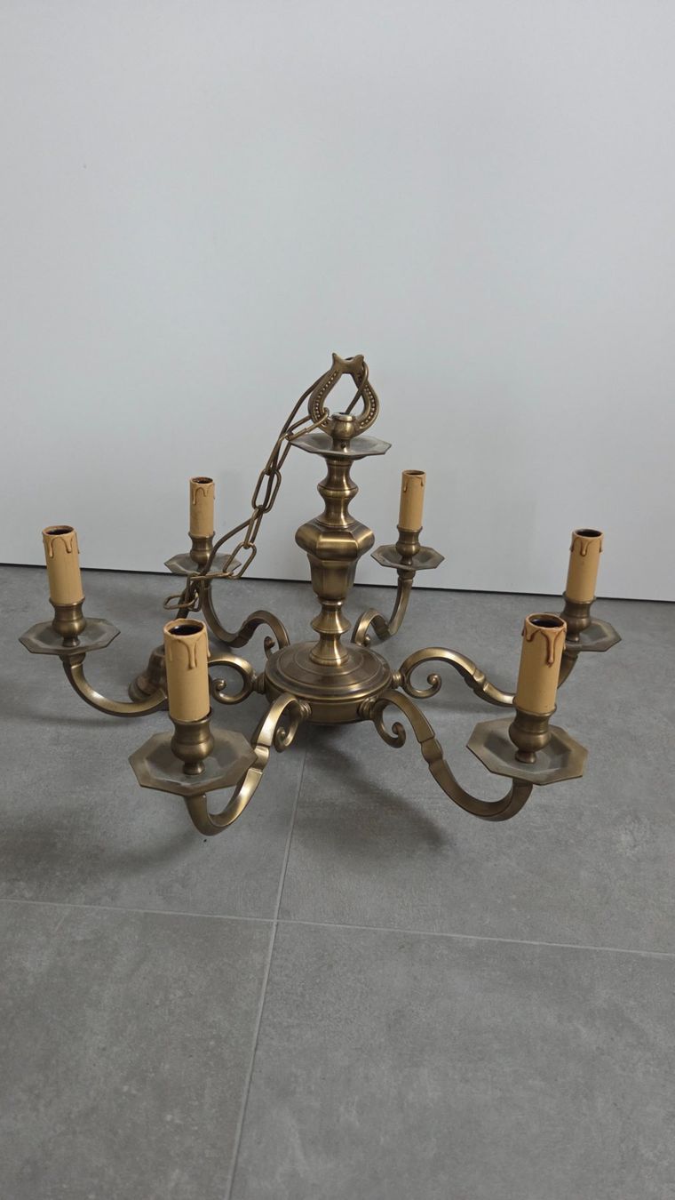 Lampadari & plafoniere: Lustre ancien en bronze à six branches – Usato da Corseaux venduto da 4CAHUETE 1