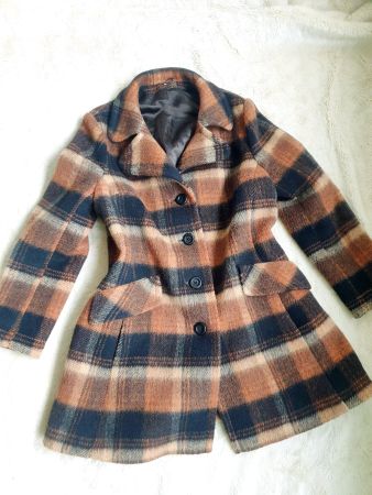 MANTEL VINTAGE KARO M 38 SWITZERLAND JACKE TOP ZU BOOTS