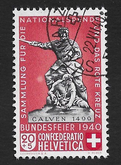 Alle Briefmarken: 1940: Pro Patria Nr.B7 mit Plattenfehler 2.02 gest. – Gebraucht aus Walperswil von Tcheidi