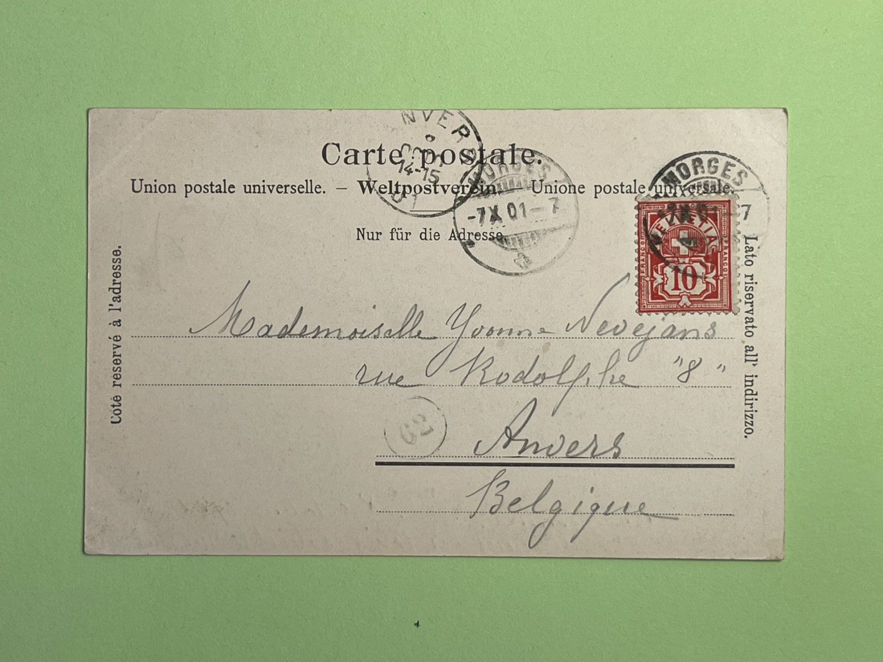 Ansichtskarten: Morges - 1901 – Gebraucht aus Steg VS von danwer74 1