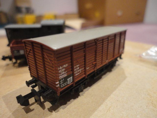 Trix Modellini di ferrovie: Minitrix 3 Güterwagen der DB in Spur N – Usato da Wittenwil venduto da trixmartin 1