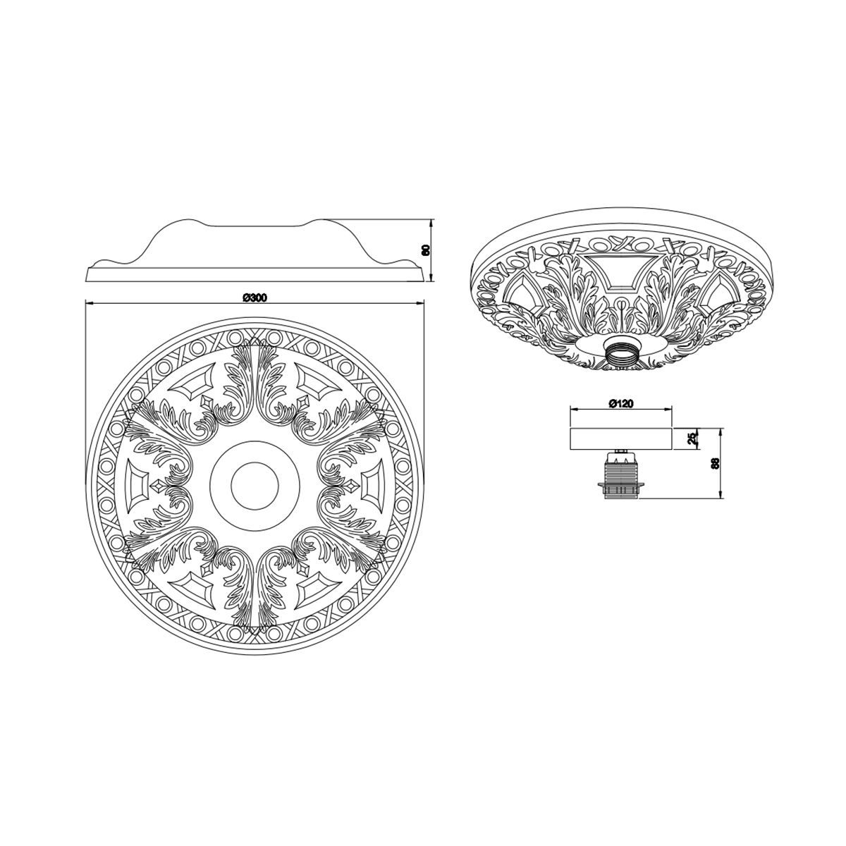 Lampadari & plafoniere: Stuckleuchte, Deckenleuchte, 30 cm Ø – Nuovo (secondo la descrizione) da Kreuzlingen venduto da Smart-Light 3