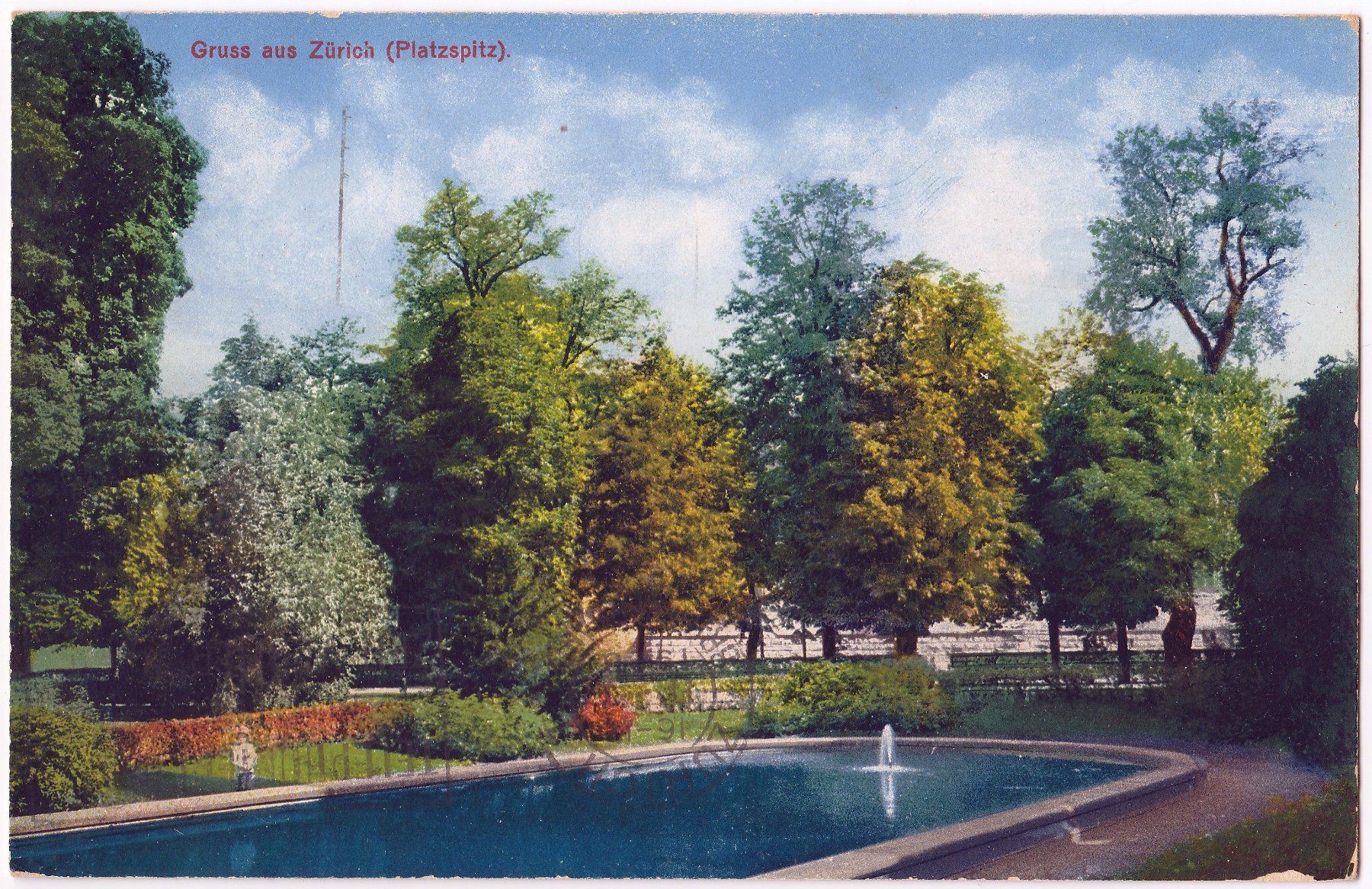 Cartoline postali: Gruss aus Zürich,  Platzspitz – Usato da Fällanden venduto da Blausegelfliege 1