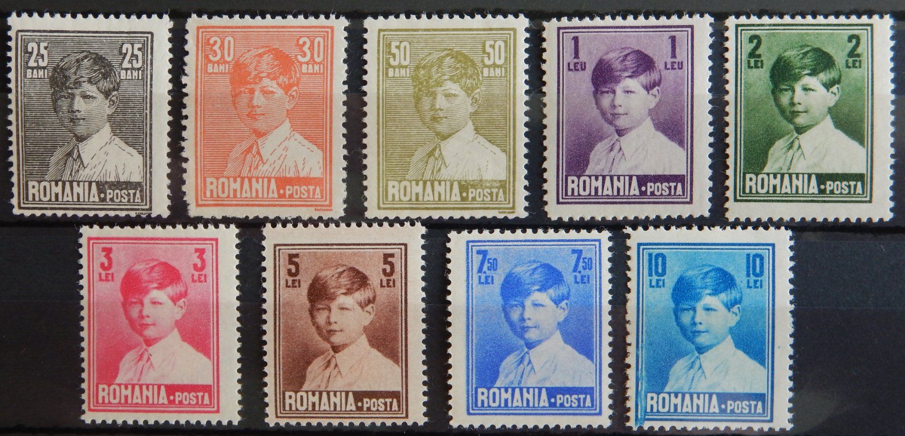 Tutti i francobolli: Rumänien Kat. 320-328 * 1928 – Usato da Zürich venduto da Muehlekauf