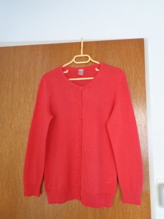 Leichte Strickjacke, rot, Gr. 38, Baumwolle, NEU!