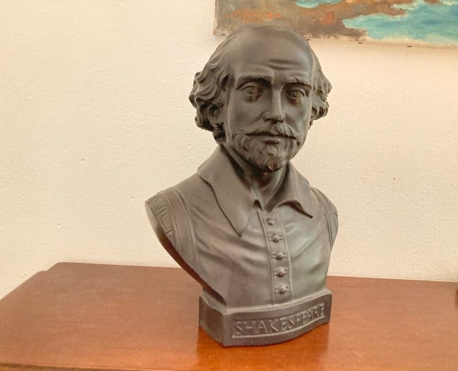 Buste Shakespeare,H:31cm.staff ( plâtre armé) article neuf