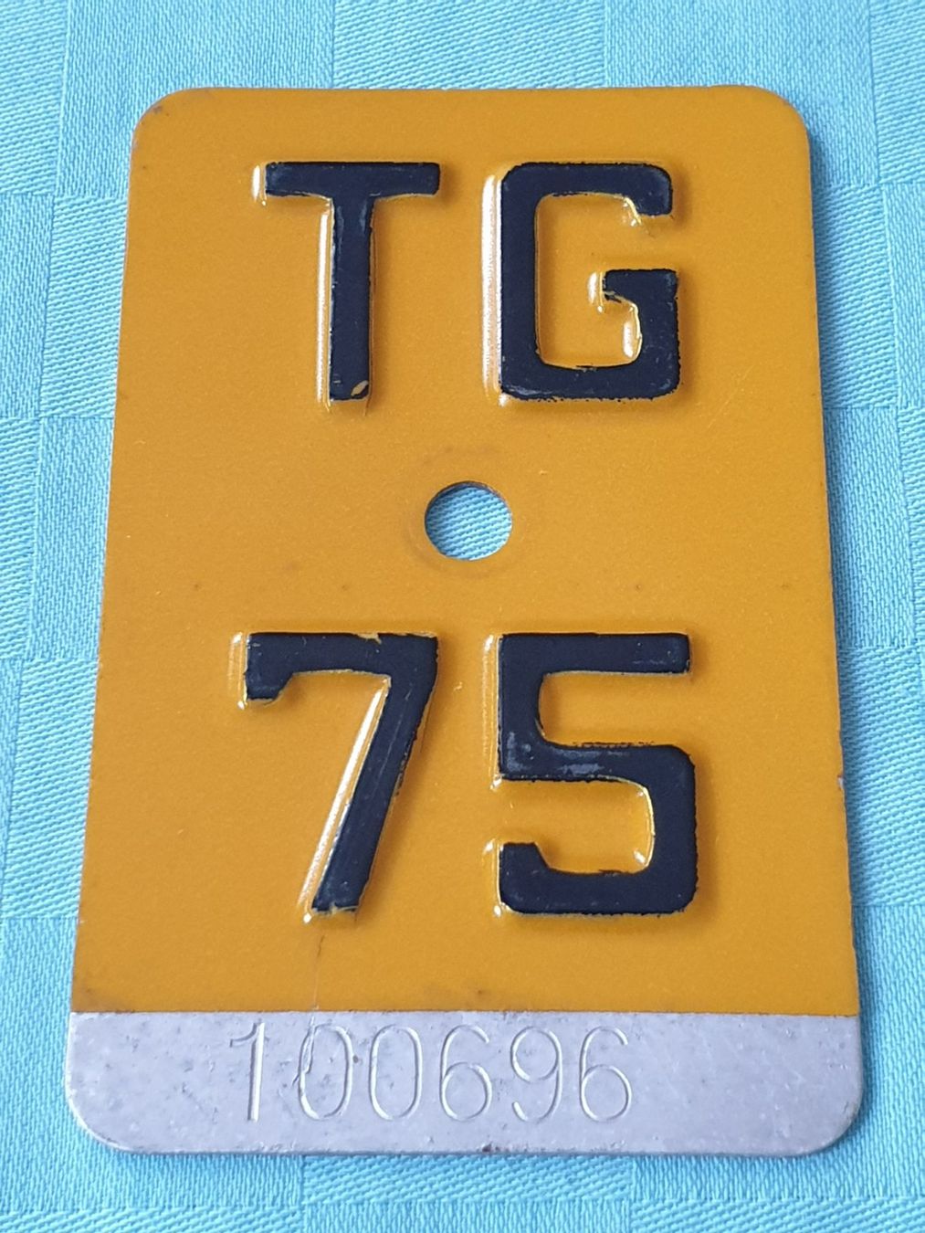 Schilder: Velonummer TG 75 – Gebraucht aus Mörschwil von spirspi