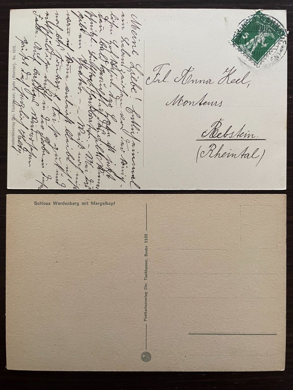 Cartoline postali: BUCHS - WERDENBERG SG mit dem Schloss, 7 Ansichtskarten – Usato da Wald ZH venduto da TLILEF 6