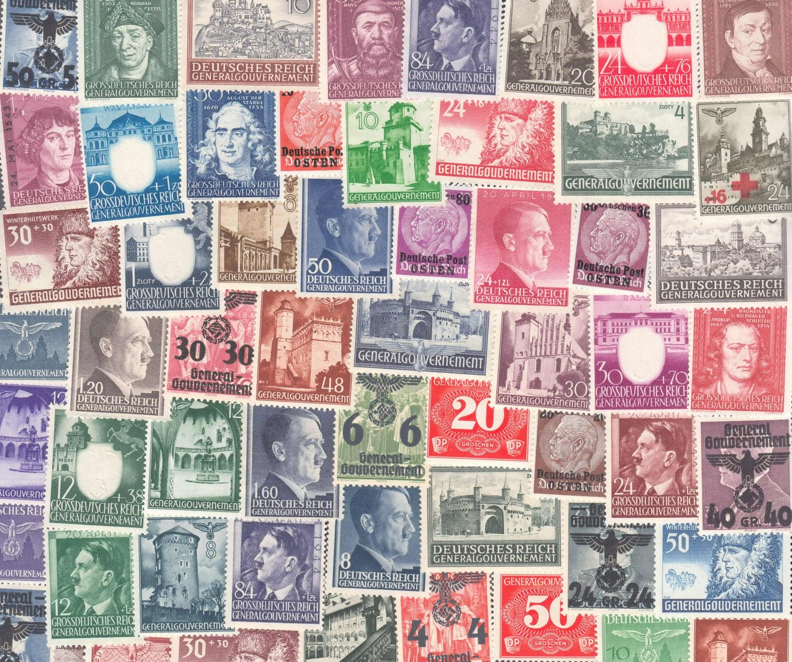 Tutti i francobolli: DR 50 verschiedene Briefmarken Generalgouvernement 1940-44** – Nuovo (secondo la descrizione) da Berlin venduto da philakontor