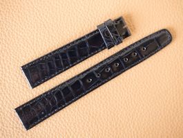 Luxus: echt Krokodil NOS 16mm black-blue Croco 16 Uhrenband