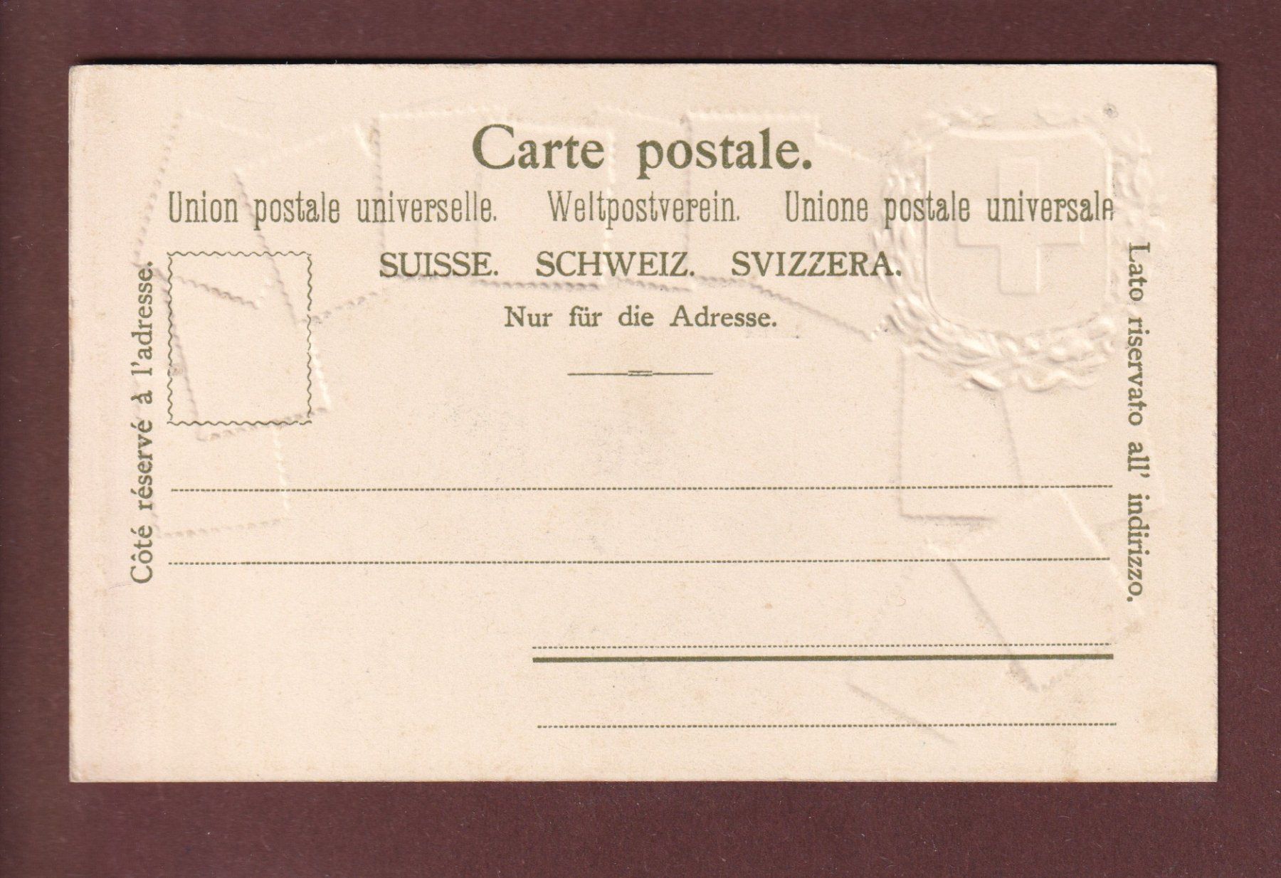 Cartoline postali: LUZERN - Briefmarken Präge – Usato da Pully venduto da nicecards 1