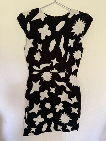 Saint Laurent Paris Dress, Black and White, Size 38