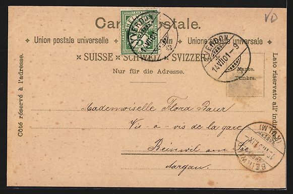 Cartoline postali: Litho Yverdon, Les Casernes, Le Collège – Usato da Berlin venduto da bartko-reher 1