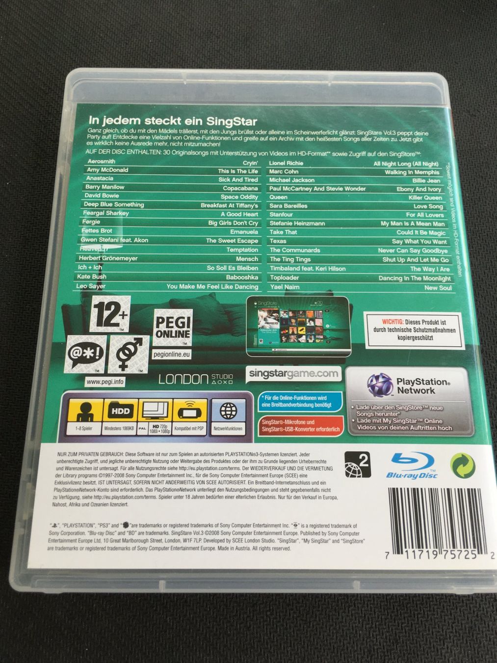 Sony Giochi: Singstar Vol.3 - Playstation 3 / PS3 – Usato da St.Gallen venduto da sjosjo 1