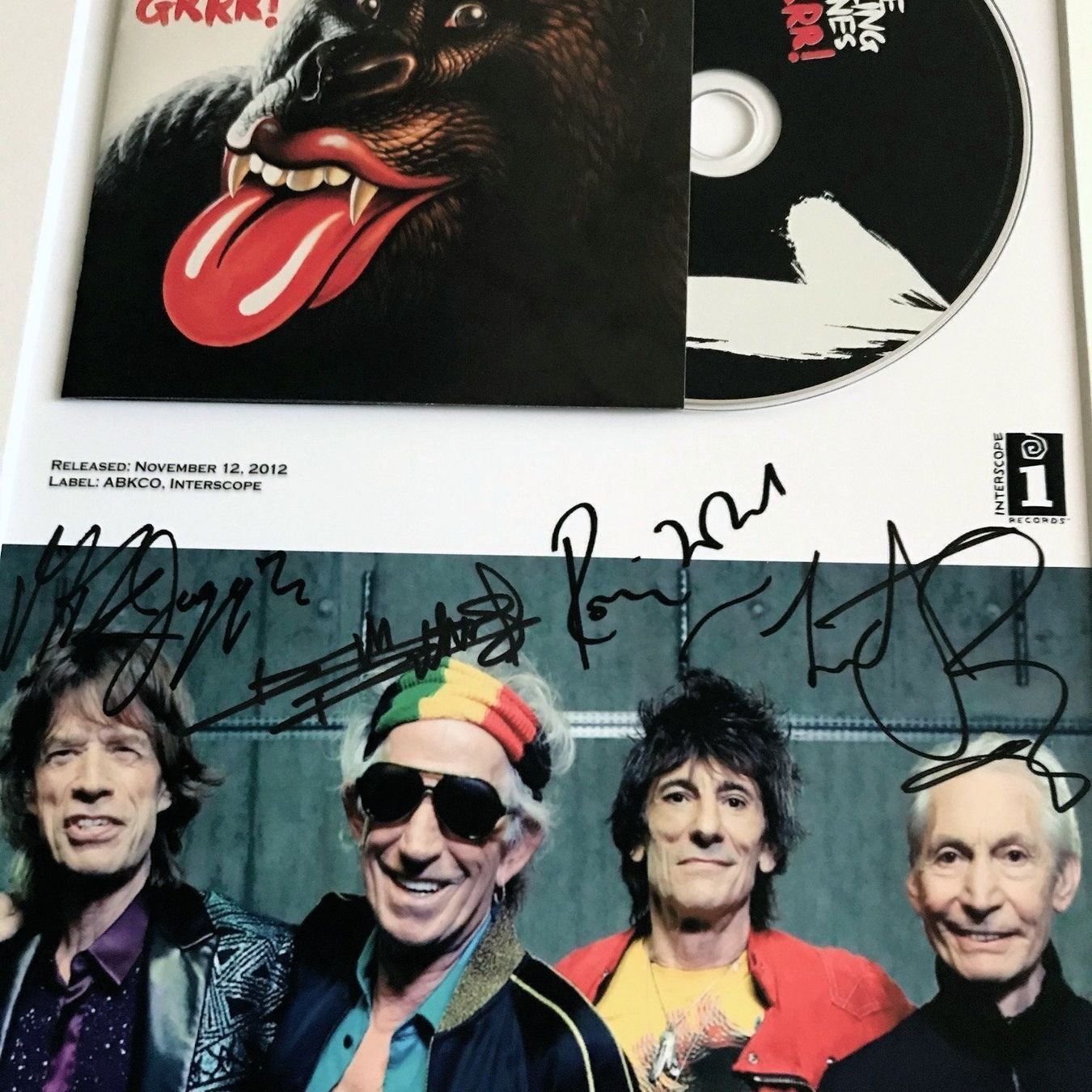 Posters & Illustrations: Rolling Stones CD Framed Bild Autogramm Mick Jagger Rock – Neuf (Voir description) à St. Niklausen LU par Stefan_Bammert_Art 1
