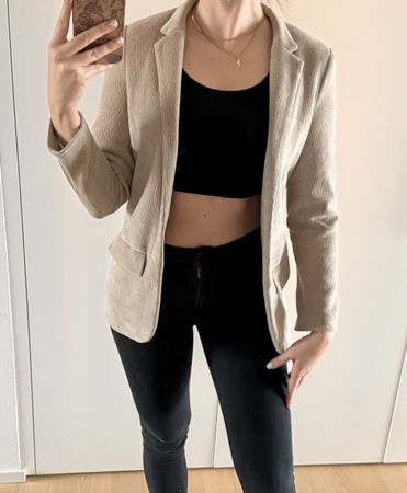 Yaya Blazer Beige gr 34 Business Anzug Jacke Khaki 