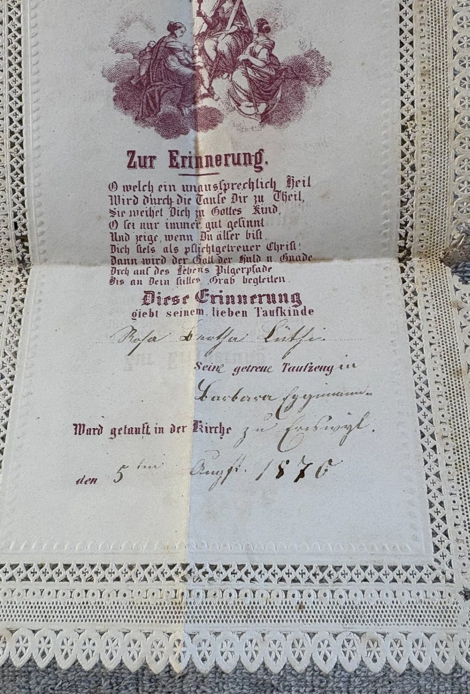 Documenti: ZUR ERINNERUNG 1876 – Usato da Ostermundigen venduto da wini63 2