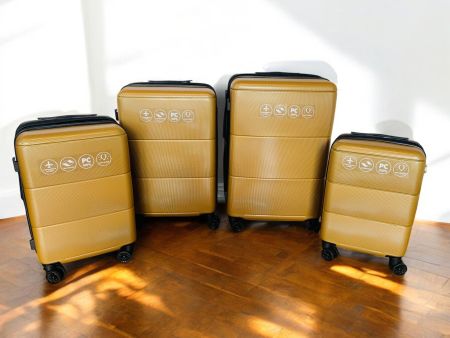 4 teiliges Reisekoffer Koffer Polycarbonat gateBAG Set GOLD